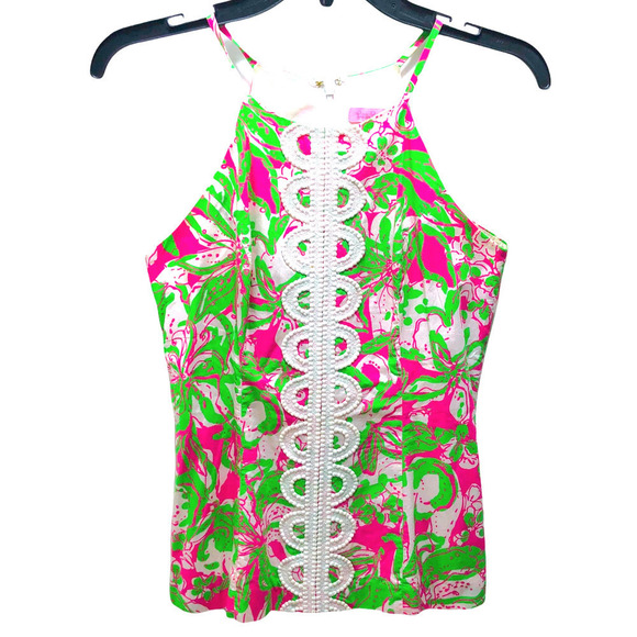 Lilly Pulitzer Annabelle Halter Tank in Forgot My Trunks Print, 0 - Picture 2 of 7